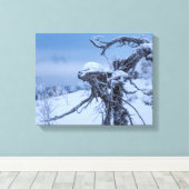 Houten buitenaardse winter canvas afdruk (Insitu (Houten vloer))