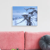 Houten buitenaardse winter canvas afdruk (Insitu (Woonkamer))