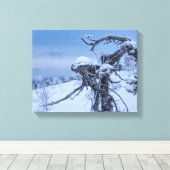 Houten buitenaardse winter canvas afdruk (Insitu (Houten vloer))