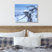 Houten buitenaardse winter canvas afdruk (Insitu (Slaapkamer))