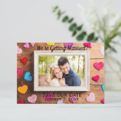 Houten bureauframe - 3x5 Save Our Date Kaart (Staand voorkant)