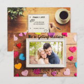 Houten bureauframe - 3x5 Save Our Date Kaart (Voorkant / Achterkant)