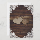 Houten Burlap Kant String Lights Trouwfoto Save The Date (Achterkant)