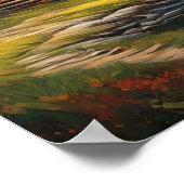 Houten Cabine bij de Snowy Peaks Poster (Hoek)