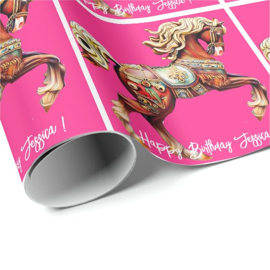 houten carrouselpaard cadeaupapier (Rol Hoek)