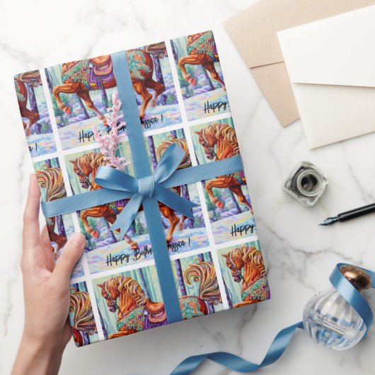 houten carrouselpaard cadeaupapier (Geschenken)