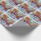  houten carrouselpaard cadeaupapier (Hoek)