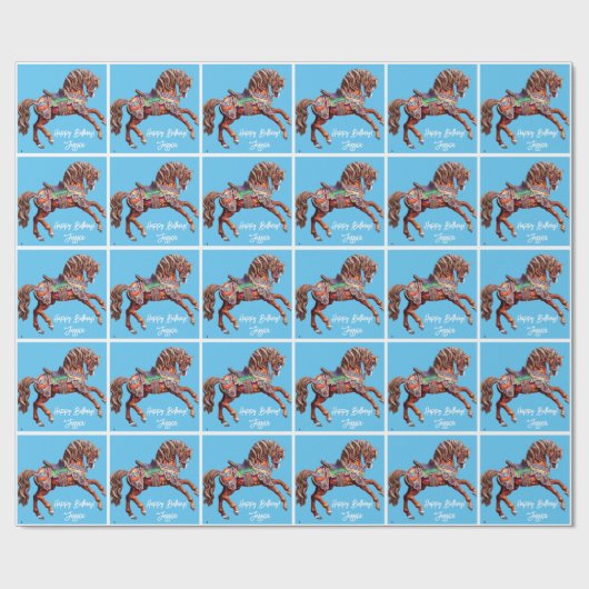 houten carrouselpaard cadeaupapier (Vlak)