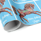  houten carrouselpaard cadeaupapier (Rol Hoek)