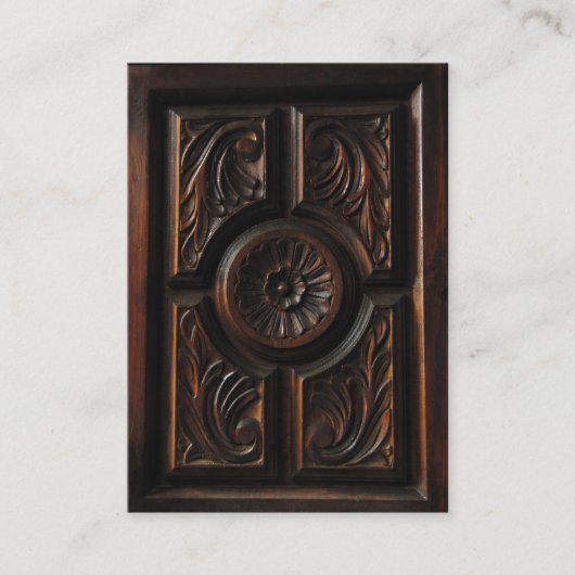 Houten Carving ATC Visitekaartje (Voorkant)