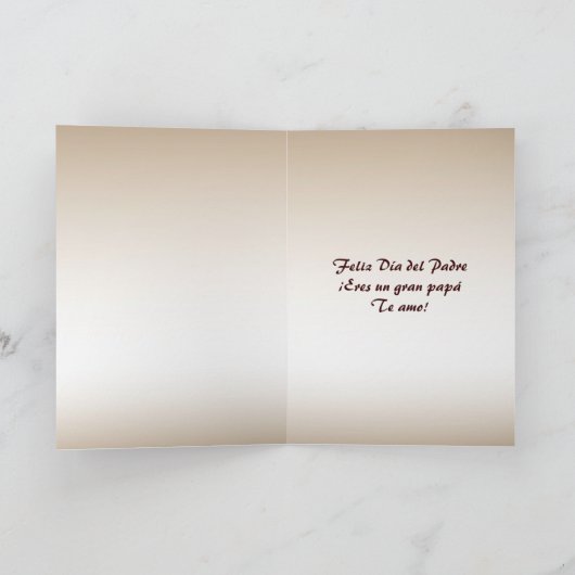 Houten Carving Dia del Padre Kaart (Binnen)