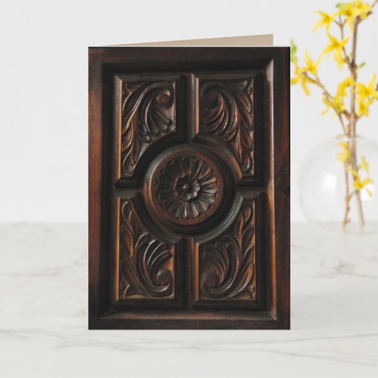 Houten Carving Dia del Padre Kaart (Gele Bloem)