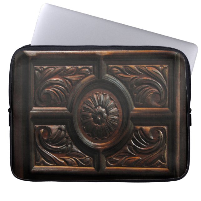 Houten Carving Laptop Sleeve (Voorkant)