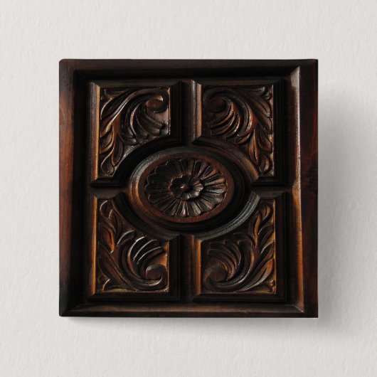 Houten Carving Vierkante Button 5,1 Cm (Voorkant)