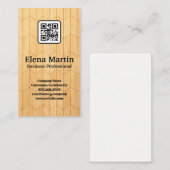 Houten Comité Achtergrond | QR-code Visitekaartje (Voorkant / Achterkant)