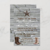 Houten Cowboylaarzen in Distressed Stijl-3x5 Trouw Kaart (Voorkant / Achterkant)