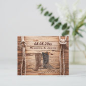 houten Cowboylaarzen Western country save the date Aankondigingskaart (Staand voorkant)