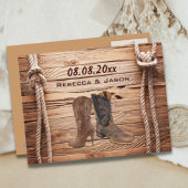 houten Cowboylaarzen Western country save the date Aankondigingskaart