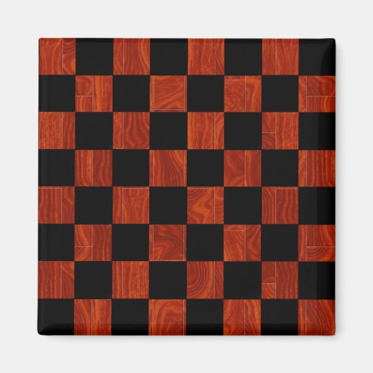 Houten dambord magneet (Voorkant)