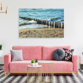 Houten dammen canvas afdruk (Insitu (Woonkamer))