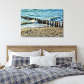 Houten dammen canvas afdruk (Insitu (Slaapkamer))