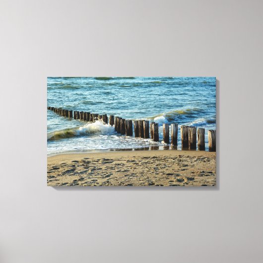 Houten dammen canvas afdruk (Voorkant)