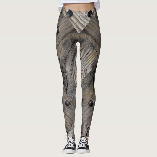 Houten dek leggings (Voorkant)