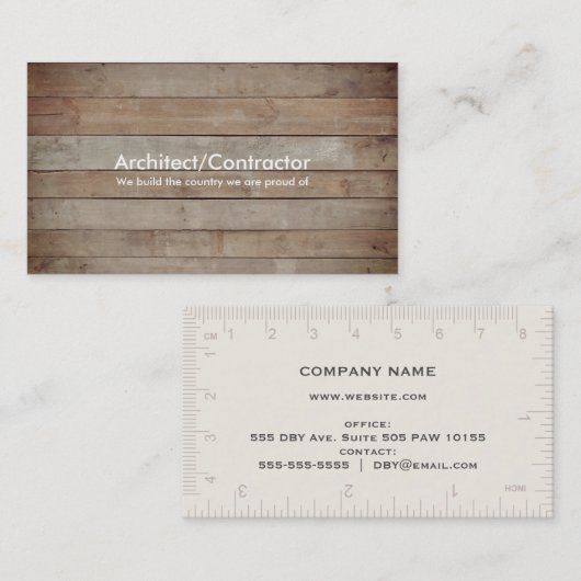 Houten dek visitekaartje (Voorkant / Achterkant)