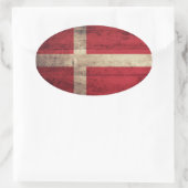 Houten Denemarken Vlag Ovale Sticker (Tas)