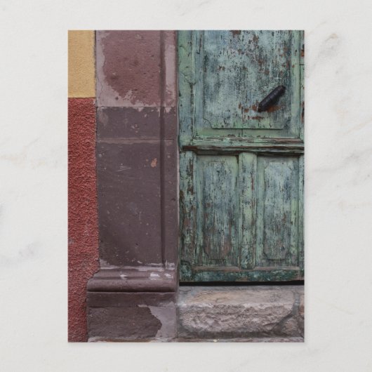 Houten Deur Abstract Briefkaart (Voorkant)