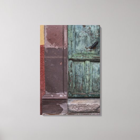 Houten Deur Abstract Canvas Afdruk (Voorkant)