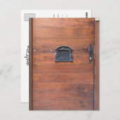 Houten deur met brievenbus briefkaart (Voorkant / Achterkant)