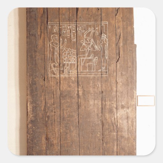 Houten deur uit de graftombe van Khonsuhotep New Vierkante Sticker (Voorkant)