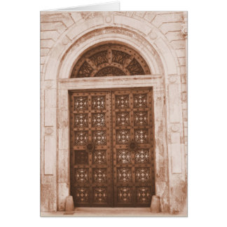 Houten deuren in het oude kwart Barcelona, Spanje