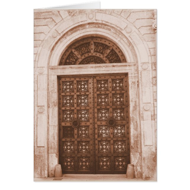 Houten deuren in het oude kwart Barcelona, Spanje (Voorkant)