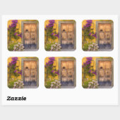 Houten deurpost vierkante sticker (Vel)
