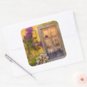Houten deurpost vierkante sticker (Envelop)