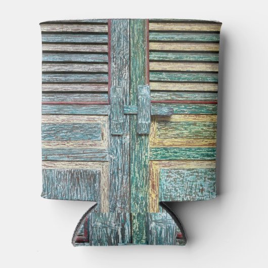 houten deurtextuur blikjeskoeler (Voorkant)