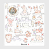 Houten Dieren Baby Vinyl Stickers (Vel)