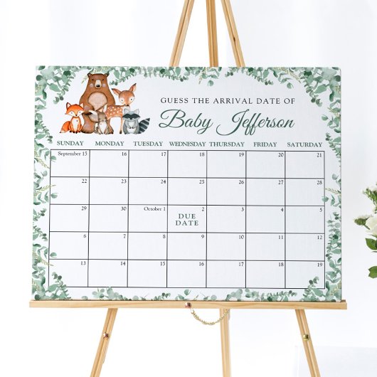 Houten Dieren Groene Gok Kerendatum Kalender Poste Poster
