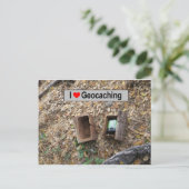 Houten doos, verborgen: Geocaching Briefkaart (Staand voorkant)