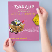 Houten doos vol met Goodies Yard Sale Flyer (Hand)