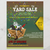 Houten doos vol met Goodies Yard Sale Flyer (Voorkant)