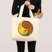 Houten Draak Grote Tote Bag (Voorkant (product))