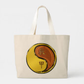 Houten Draak Grote Tote Bag (Achterkant)
