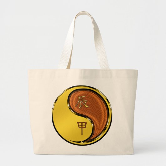 Houten Draak Grote Tote Bag (Voorkant)