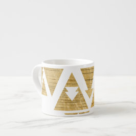 Houten driehoeken en pijlen espresso kop