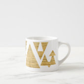 Houten driehoeken en pijlen espresso kop (Rechts)