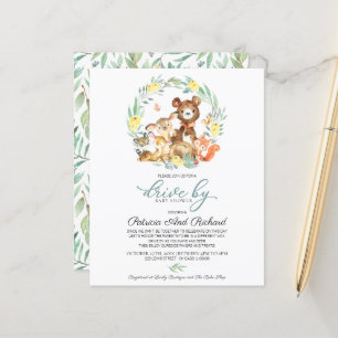 Houten Drive By Baby Shower Budget Uitnodiging