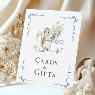Houten eekhoornkaart cadeaus bord baby shower voor reclamebord met voetstuk